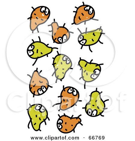 Royalty-Free (RF) Clipart Illustration of Orange and Yellow Germs by Prawny
