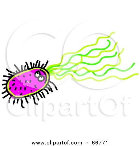 Royalty-Free (RF) Clipart Illustration of a Purple Germ With Green Strands by Prawny
