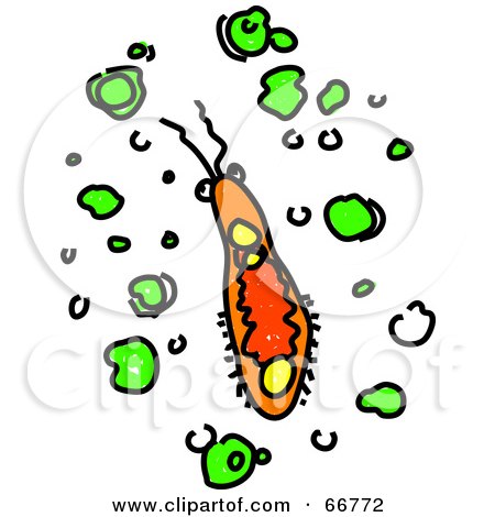 Royalty-Free (RF) Clipart Illustration of an Orange Germ With Green Specks by Prawny