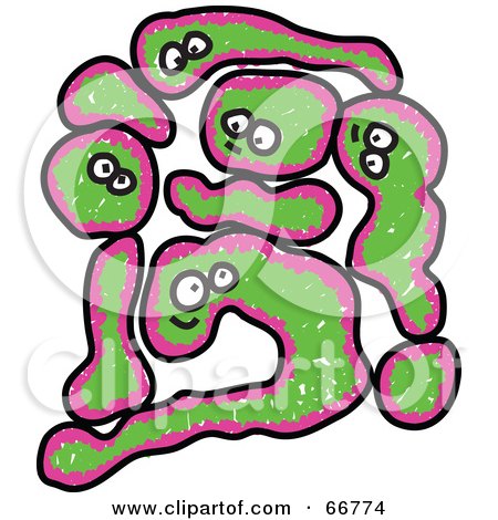Royalty-Free (RF) Clipart Illustration of Green Influenza Viruses  by Prawny