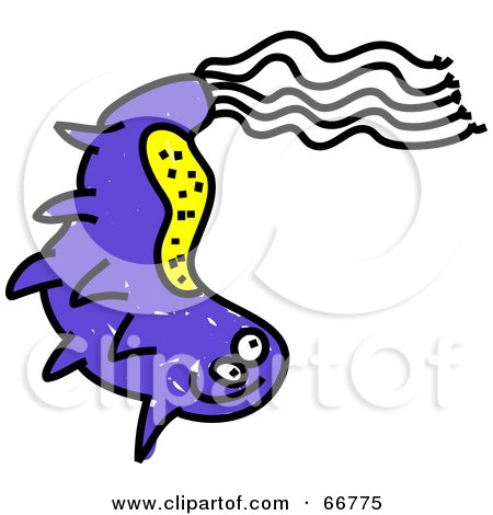 Royalty-Free (RF) Clipart Illustration of a Purple And Yellow Germ by Prawny