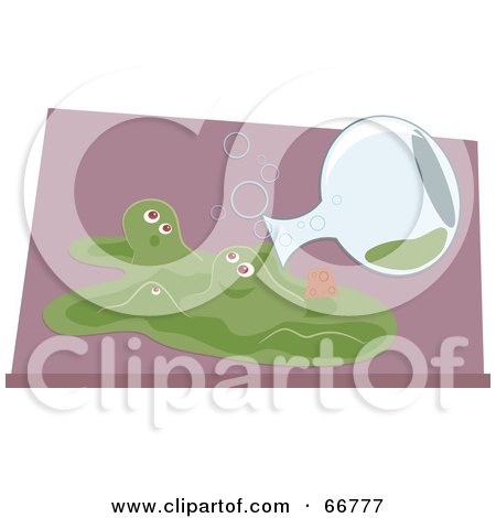 Royalty-Free (RF) Clipart Illustration of Germs Spilling From A Jar Over Purple by Prawny