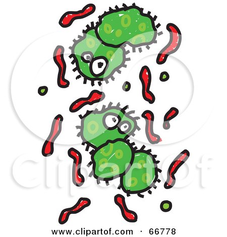 Royalty-Free (RF) Clipart Illustration of Two Green Microorganisms by Prawny