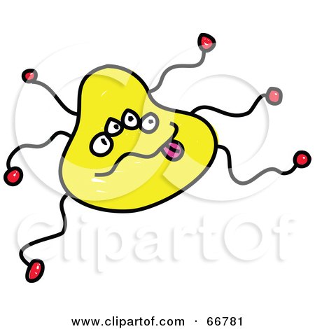 Royalty-Free (RF) Clipart Illustration of a Goofy Yellow Germ by Prawny