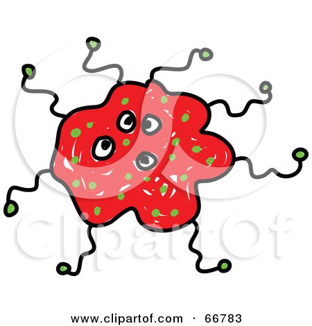 Royalty-Free (RF) Clipart Illustration of a Red Blob Germ by Prawny