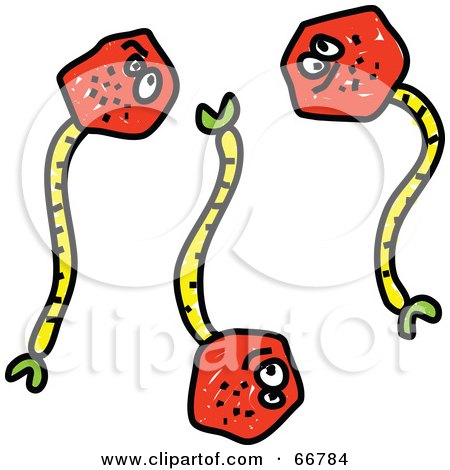 Royalty-Free (RF) Clipart Illustration of Red And Yellow Listeria Viruses  by Prawny
