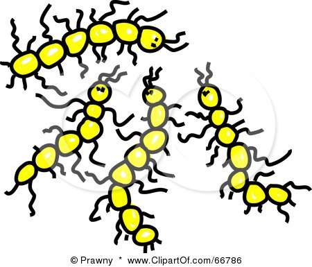 Royalty-Free (RF) Clipart Illustration of Yellow Crawly Microorganisms by Prawny