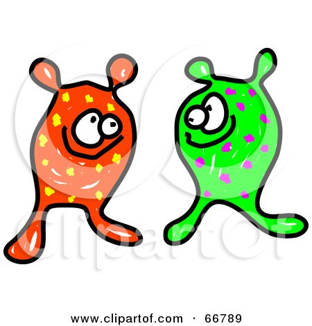 Royalty-Free (RF) Clipart Illustration of Orange And Green Germs by Prawny