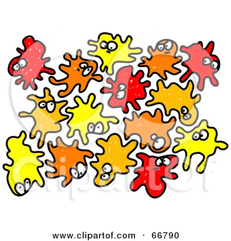 Royalty-Free (RF) Clipart Illustration of Red, Orange And Yellow Germs by Prawny