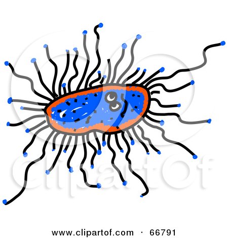 Royalty-Free (RF) Clipart Illustration of a Leggy Blue Germ by Prawny