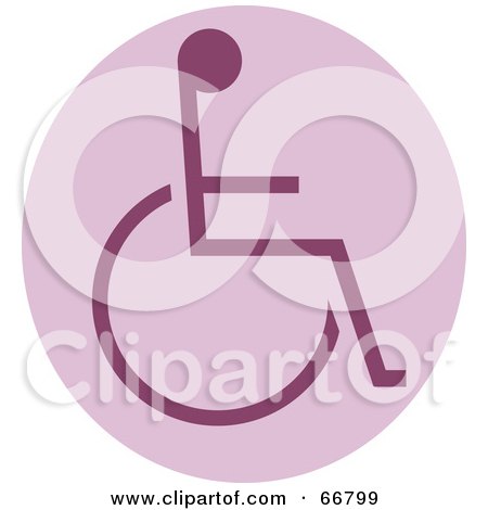 Royalty-Free (RF) Clipart Illustration of a Purple Wheelchair Circle by Prawny