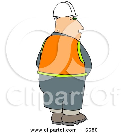 Male Construction Worker Urinating Clipart Illustration by djart