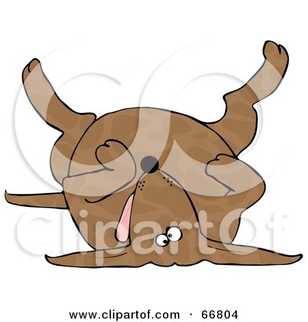 Royalty-Free (RF) Clipart Illustration of a Dead Brown Spotted Dog On His Back by djart