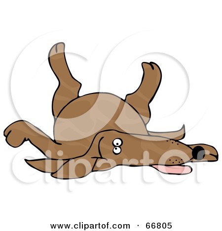Royalty-Free (RF) Clipart Illustration of a Brown Spotted Dog Playing Dead by djart
