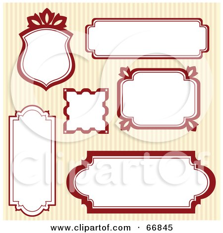 Royalty-Free (RF) Clipart Illustration of a Digital Collage Of Red Frames On Stripes by Pushkin