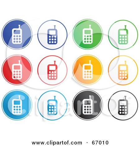 Royalty-Free (RF) Clipart Illustration of a Digital Collage of Rounded Cellular Buttons by Prawny