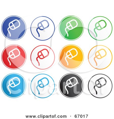 Royalty-Free (RF) Clipart Illustration of a Digital Collage of Rounded Computer Mouse Buttons by Prawny