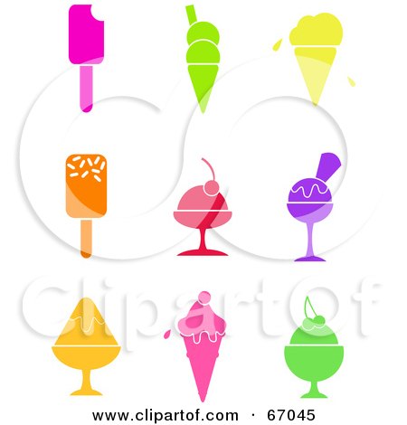 Royalty-Free (RF) Clipart Illustration of a Digital Collage Of Colorful Ice Cream Icons by Prawny