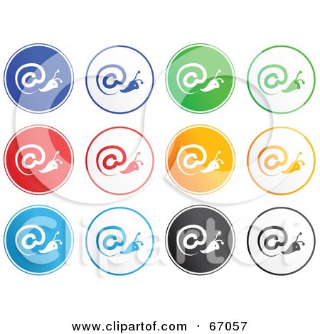 Royalty-Free (RF) Clipart Illustration of a Digital Collage of Rounded Arobase Buttons by Prawny