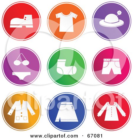 Royalty-Free (RF) Clipart Illustration of a Digital Collage Of Colorful Rounded Colorful Clothing Buttons by Prawny
