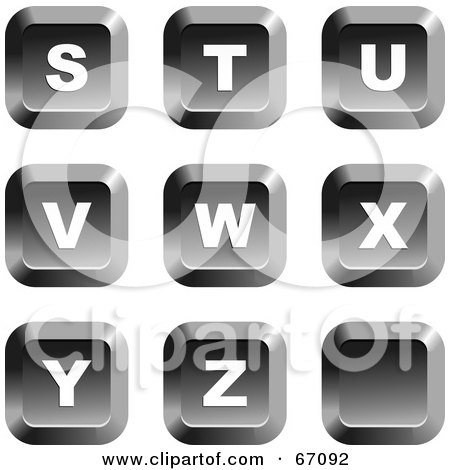 Royalty-Free (RF) Clipart Illustration of a Digital Collage Of Letter Buttons; S Through Z by Prawny