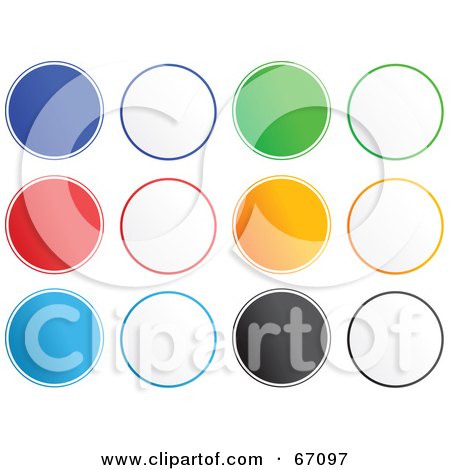 Royalty-Free (RF) Clipart Illustration of a Digital Collage Of Rounded Colorful Buttons by Prawny