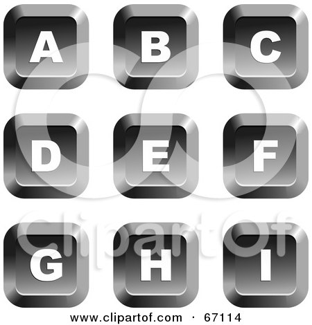 Royalty-Free (RF) Clipart Illustration of a Digital Collage Of Letter Buttons; A Through I by Prawny