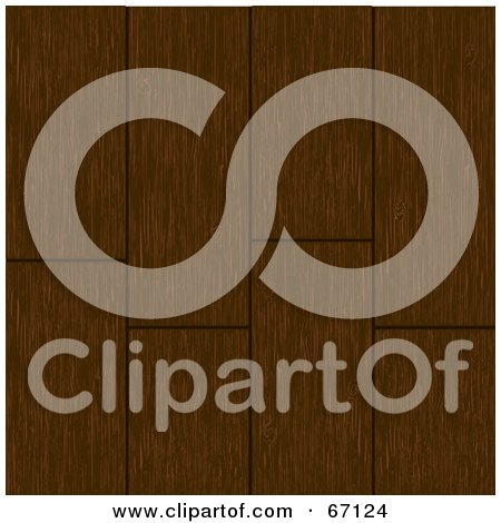 Royalty-Free (RF) Clipart Illustration of a Dark Rustic Wood Floor Panel Background by elaineitalia