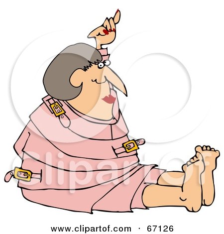 Royalty-Free (RF) Clipart Illustration of a Lady Restrained In A Pink Straitjacket by djart