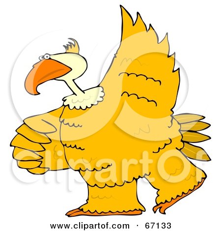 Royalty-Free (RF) Clipart Illustration of a Large Yellow Bird Dancing by djart