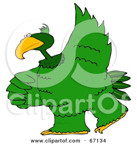 Royalty-Free (RF) Clipart Illustration of a Large Green Bird Dancing by djart