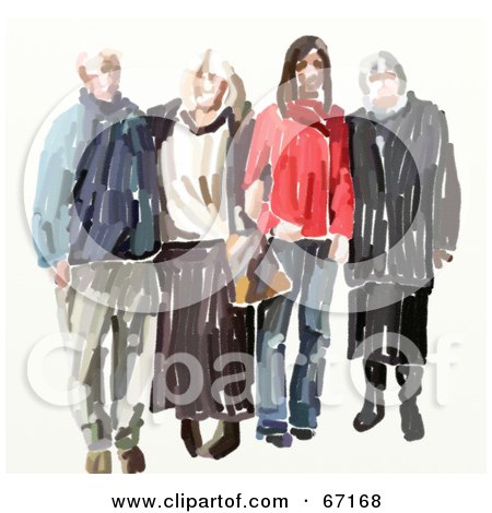 Royalty-Free (RF) Clipart Illustration of Abstract Men And Women by Prawny