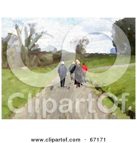 Royalty-Free (RF) Clipart Illustration of a Group of People Strolling by Prawny
