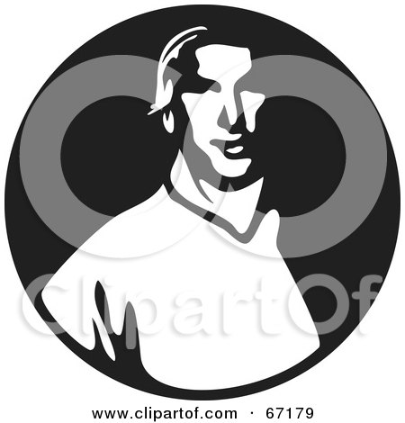 Royalty-Free (RF) Clipart Illustration of a Black And White Man With Cheek Bones by Prawny