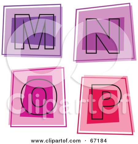 Royalty-Free (RF) Clipart Illustration of a Digital Collage Of Colorful Square Letter Icons; M Through P by Prawny