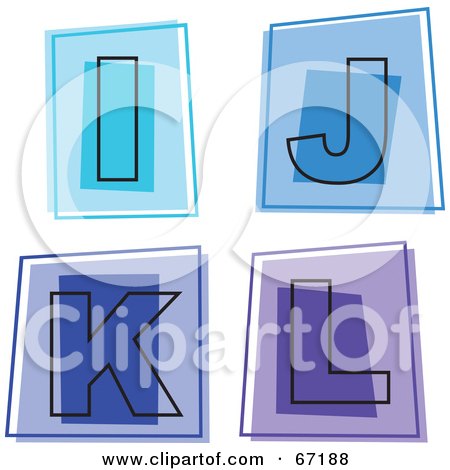 Royalty-Free (RF) Clipart Illustration of a Digital Collage Of Colorful Square Letter Icons; I Through L by Prawny