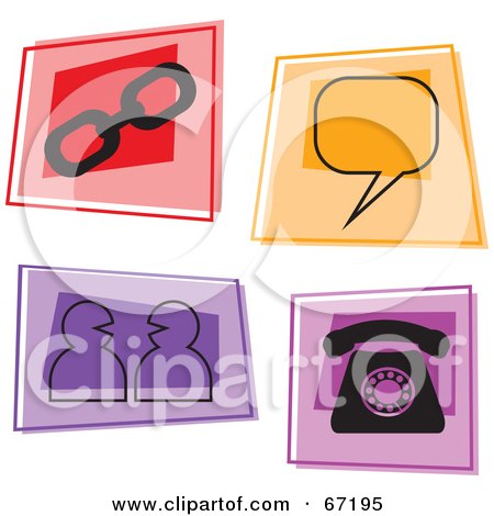Royalty-Free (RF) Clipart Illustration of a Digital Collage Of Colorful Online Squares by Prawny