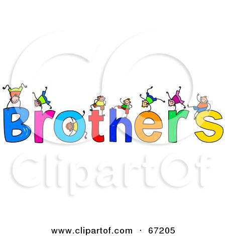 Royalty-Free (RF) Clipart Illustration of Children With BROTHERS Text by Prawny