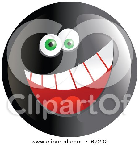 Royalty-Free (RF) Clipart Illustration of a Black Happy Smiley Face - Version 1 by Prawny