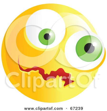 Royalty-Free (RF) Clipart Illustration of a Yellow Confused Emoticon Face - Version 2 by Prawny