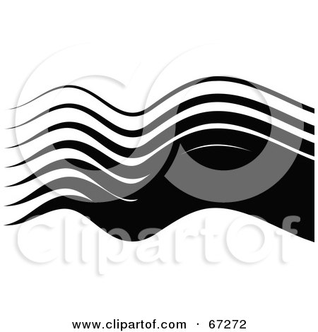 Royalty-Free (RF) Clipart Illustration of Black Curvy Waves by Prawny