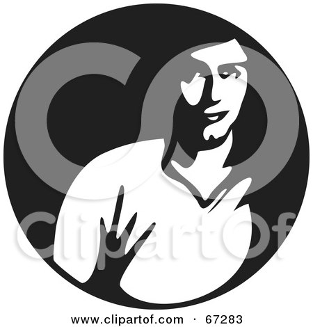 Royalty-Free (RF) Clipart Illustration of a Black And White Young Man by Prawny