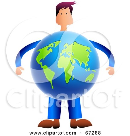 Royalty-Free (RF) Clipart Illustration of a Globe Businessman by Prawny
