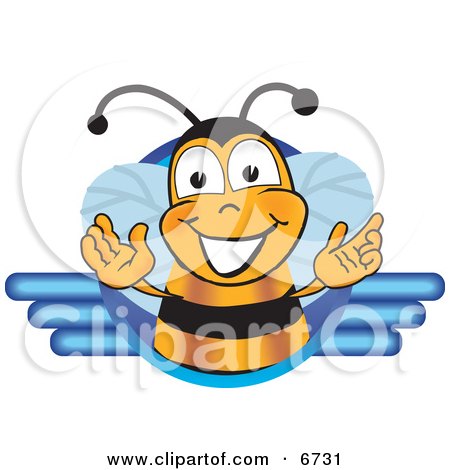 Clipart Picture of a Bee Mascot Cartoon Character Logo by Mascot Junction