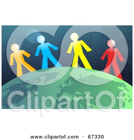 Royalty-Free (RF) Clipart Illustration of Four Human Figures Standing On Earth by Prawny