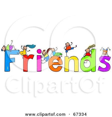 Royalty-Free (RF) Clipart Illustration of Children With FRIENDS Text by Prawny