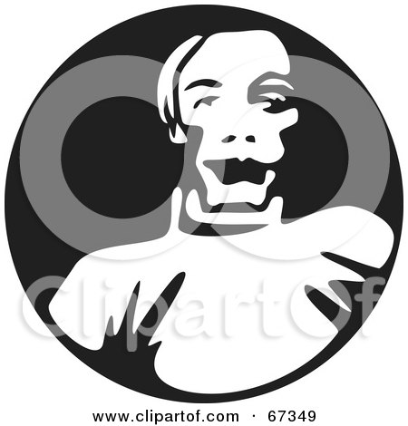 Royalty-Free (RF) Clipart Illustration of a Black And White Grim Man by Prawny
