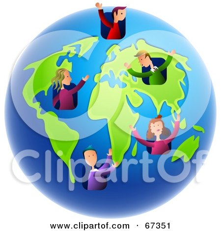 Royalty-Free (RF) Clipart Illustration of Happy Dwellers On Earth by Prawny