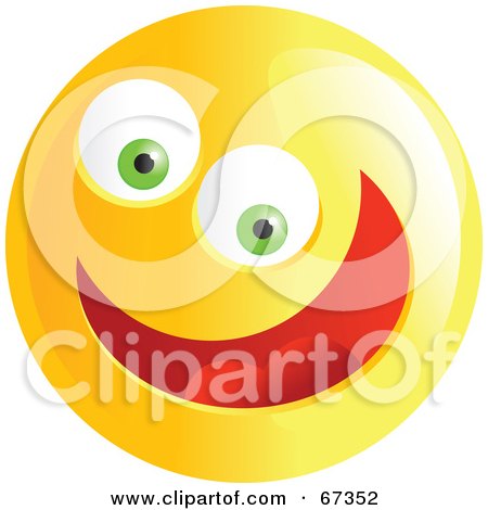 Royalty-Free (RF) Clipart Illustration of an Ecstatic Yellow Emoticon Face - Version 2 by Prawny
