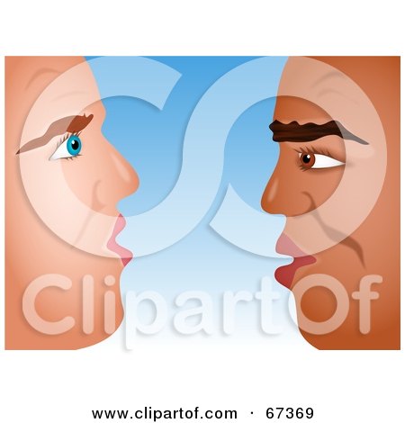Royalty-Free (RF) Clipart Illustration of Two Men Going Head To Head by Prawny